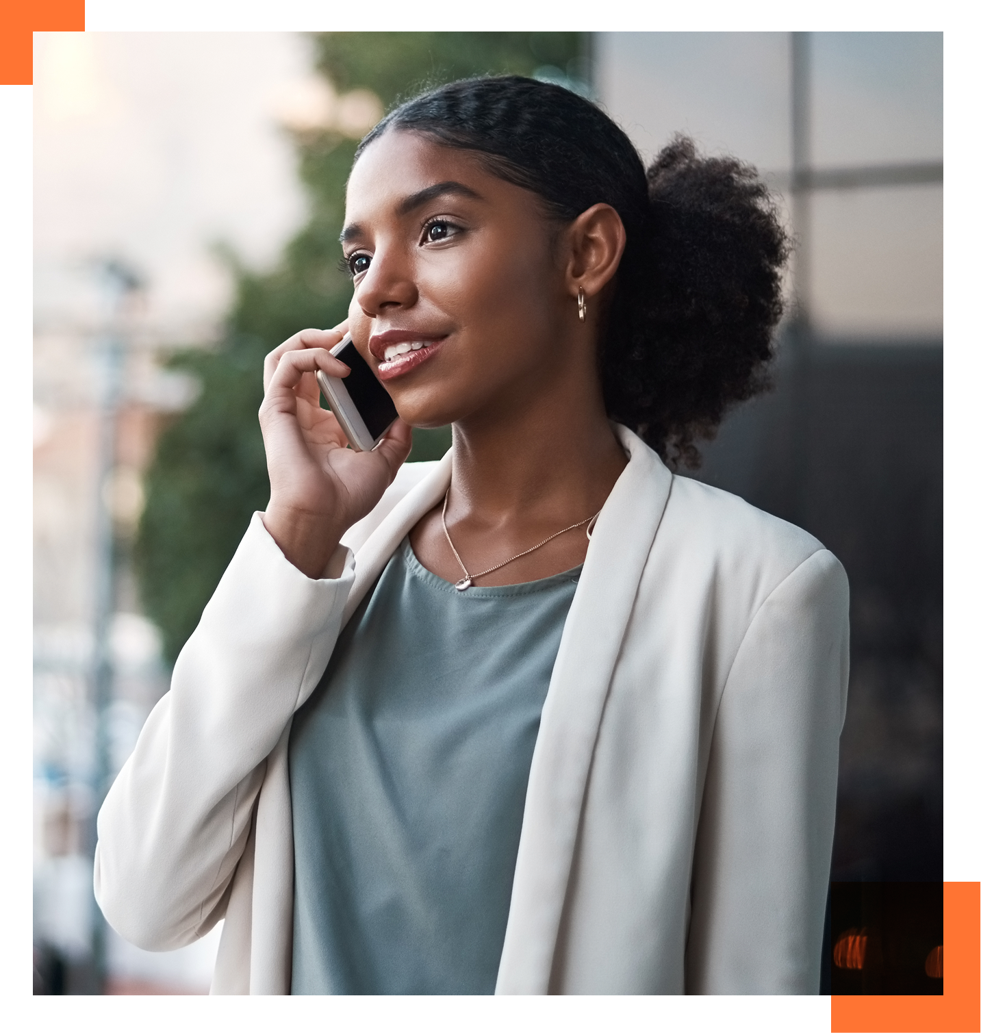 female sales professional on the phone