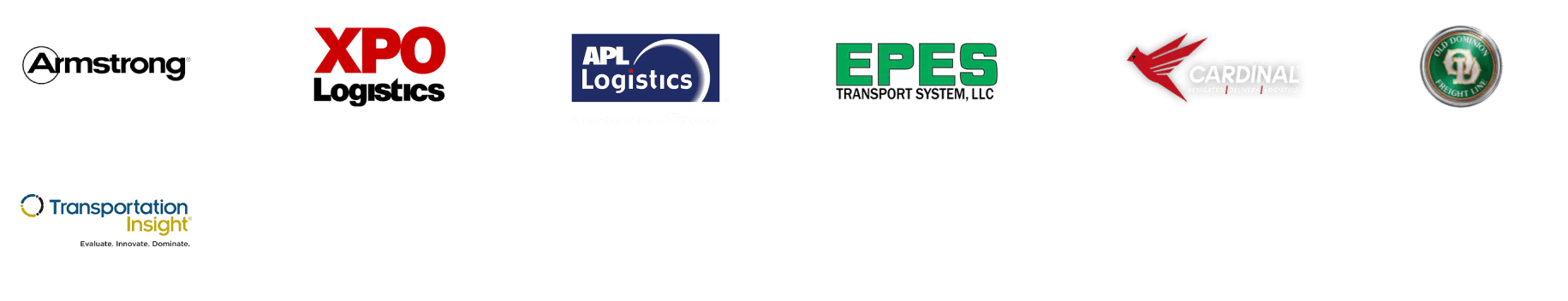 our client logos from logistics and transportation