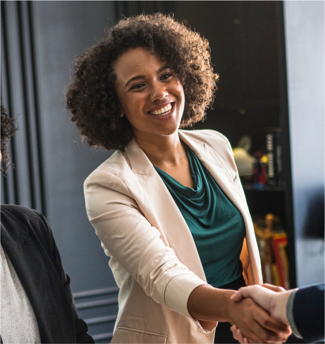 direct hire candidate shaking hands