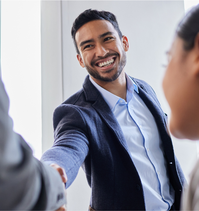 executive search headhunter shaking hands