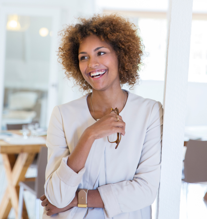 human resources candidate smiling