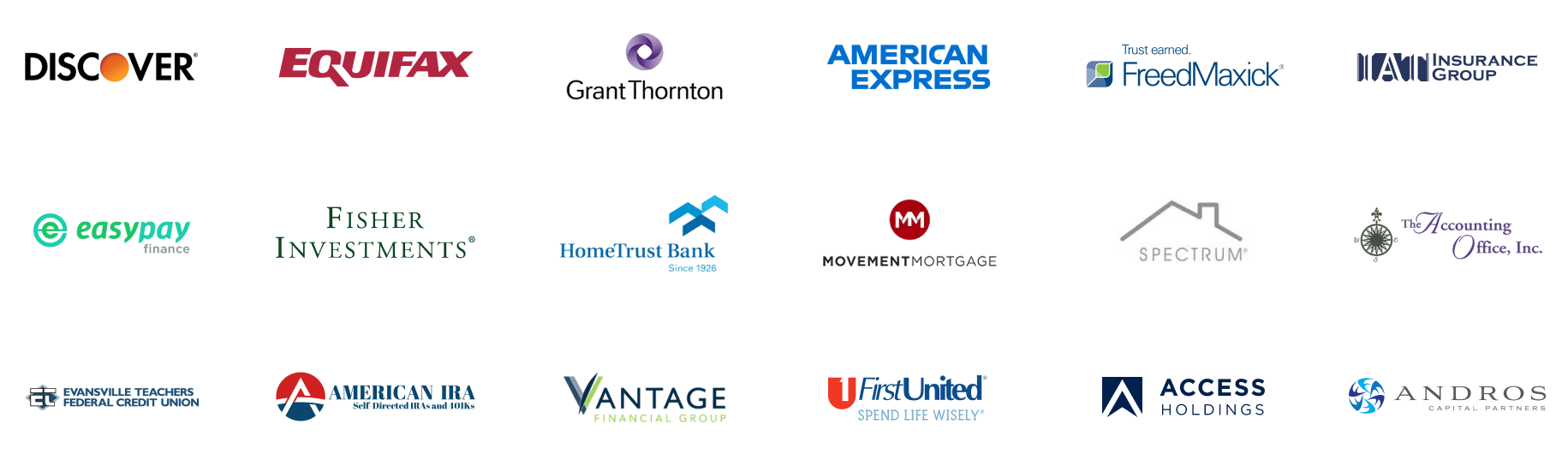 our financial services client logos