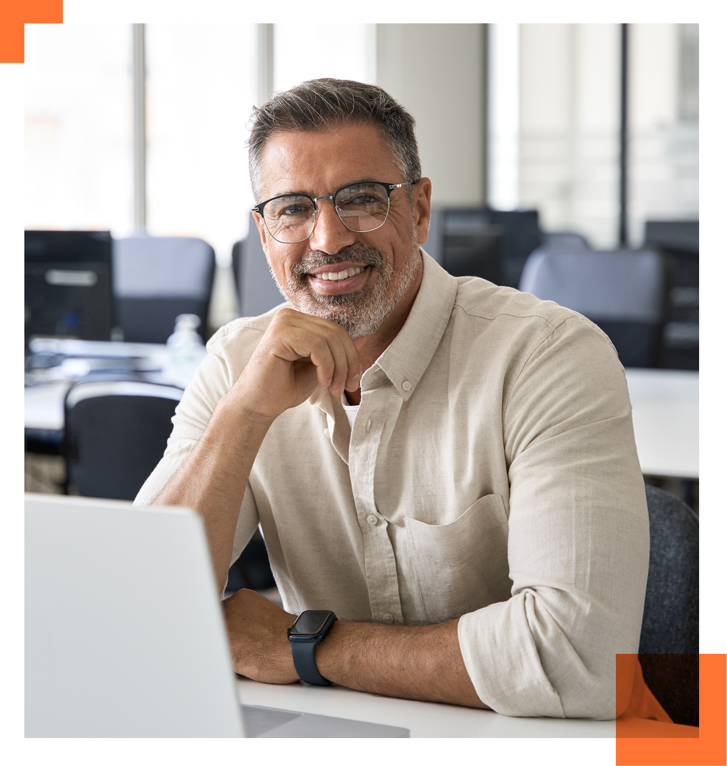 Male engineer sitting at office