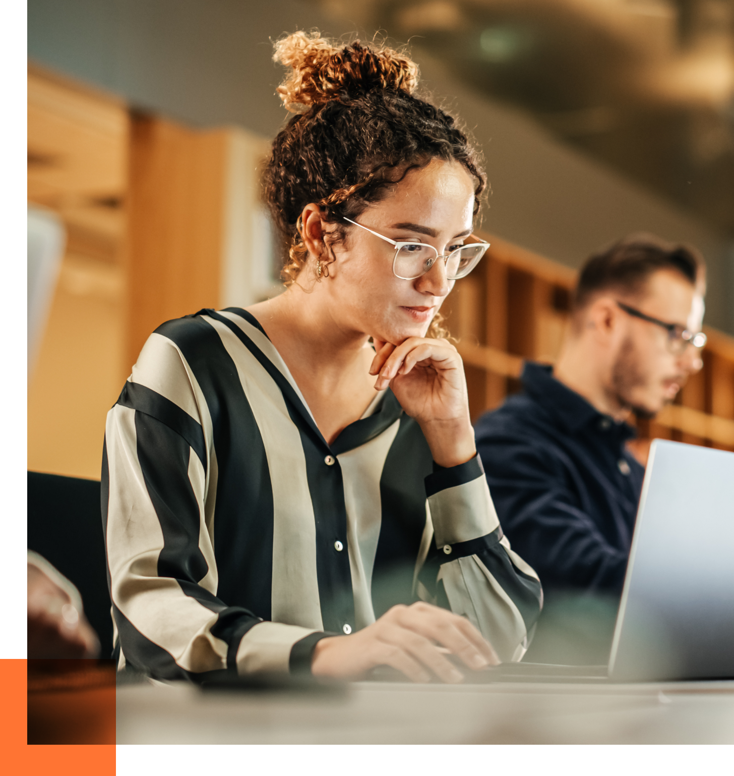 Female engineer on computer
