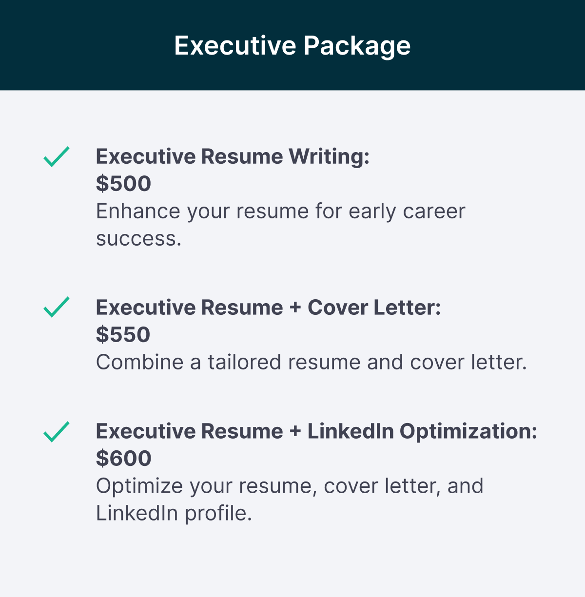 Executive Package Resume Writing Services