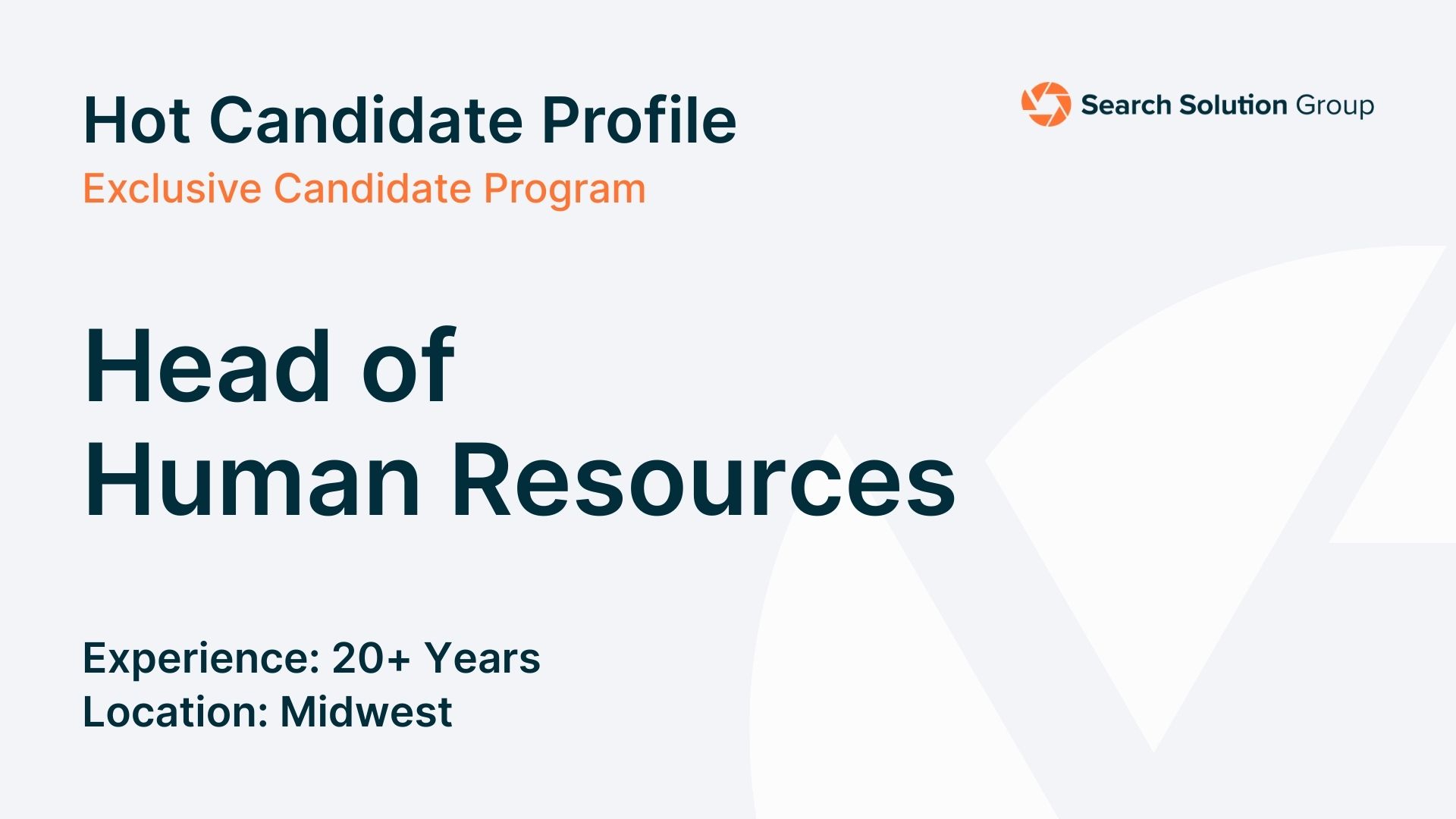 Hot Candidate – Head of Human Resources