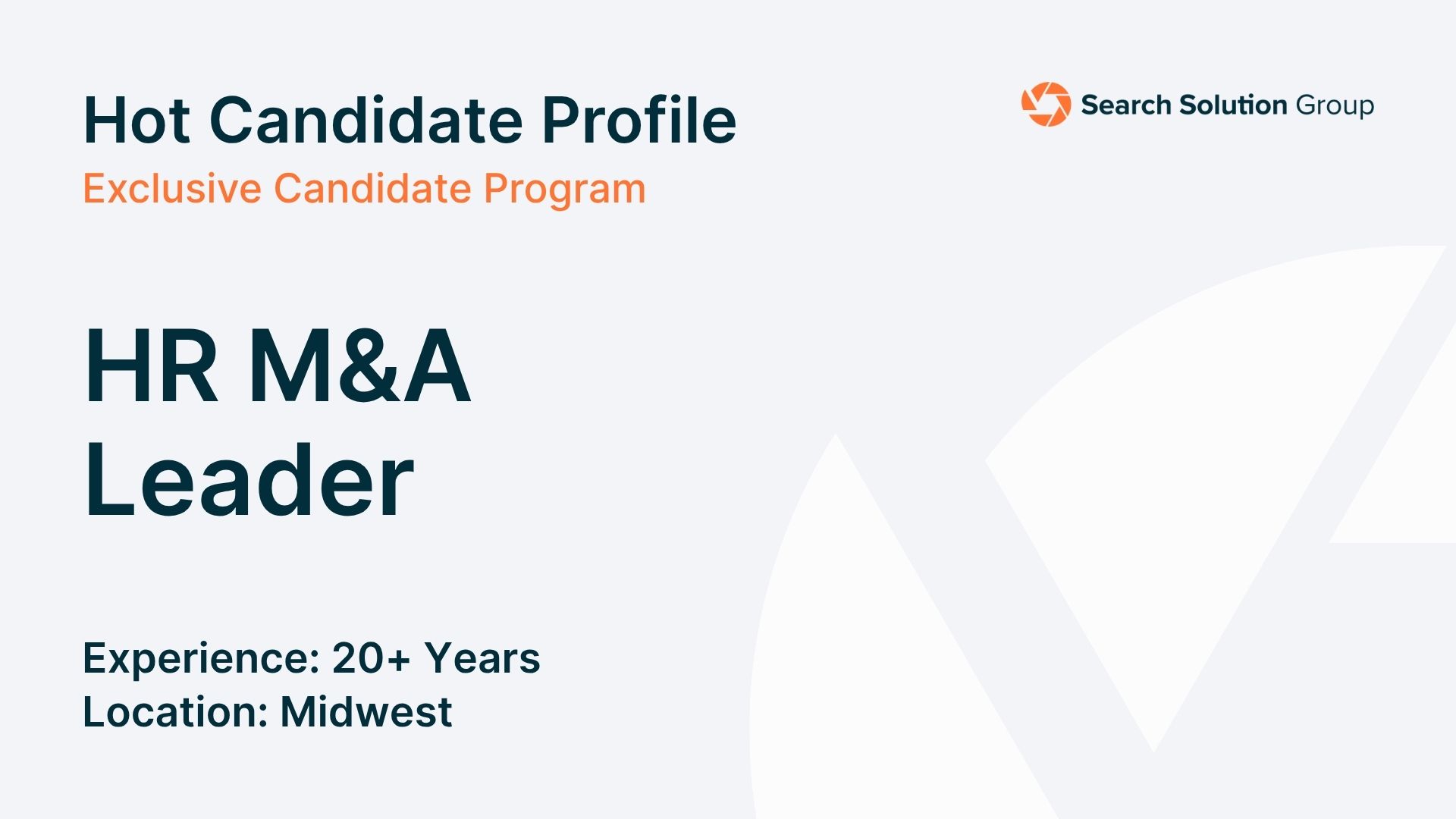 Hot Candidate – HR M&A Leader