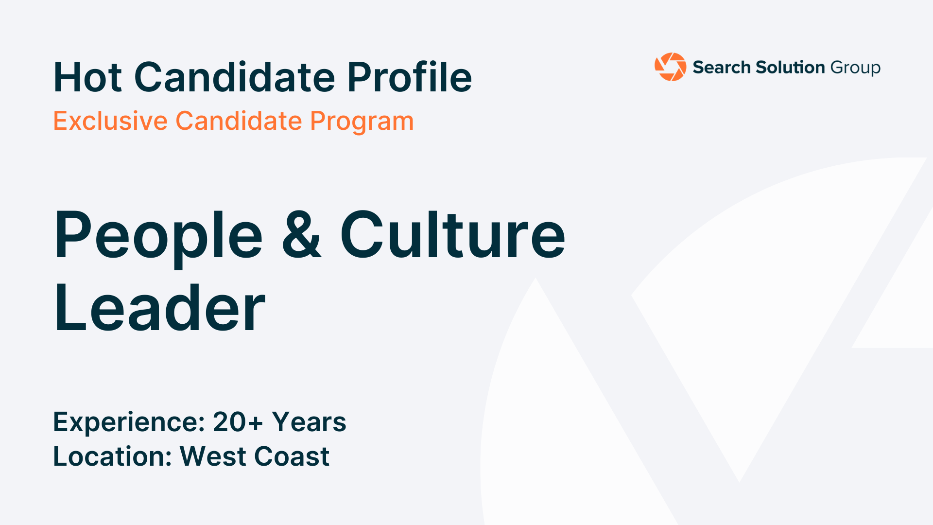 Hot Candidate – People & Culture Leader
